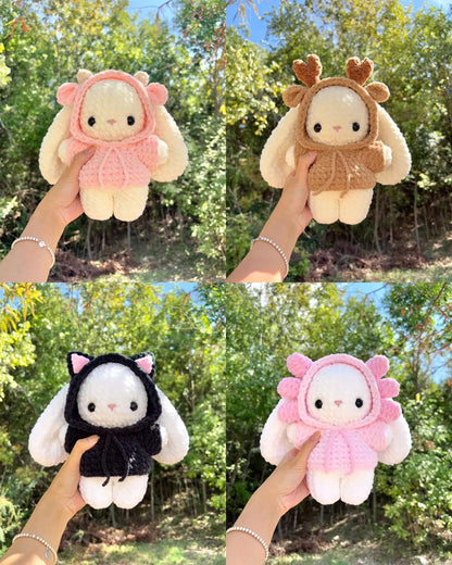 9-in-1 Baby Bunny Hoodie Crochet Pattern Bundle
