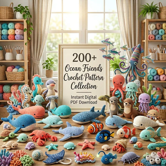 200+ Ocean Animals Amigurumi Crochet Pattern Bundle | sea creature PDF Collection