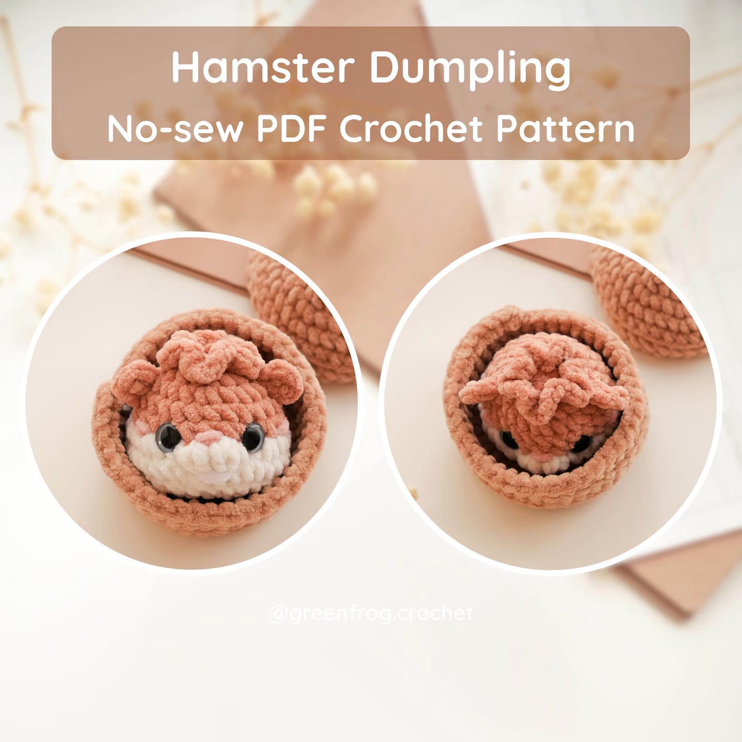 Pet Dumplings No Sew Amigurumi Animal Crochet Pattern | Squishy Bao Bun Animal Keychain PDF